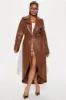 Fatal Attraction Croc Faux Leather Trench - Chocolate sold by Fashion Nova