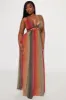 Alison Chiffon Maxi Dress - Rust/combo sold by Fashion Nova