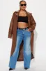 Fatal Attraction Croc Faux Leather Trench - Chocolate sold by Fashion Nova