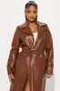 Fatal Attraction Croc Faux Leather Trench - Chocolate sold by Fashion Nova