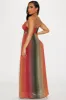 Alison Chiffon Maxi Dress - Rust/combo sold by Fashion Nova