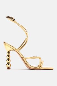 Simple Remedy Metallic Heeled Sandals - Gold sold by Fashion Nova