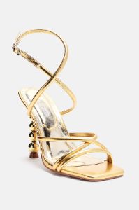 Simple Remedy Metallic Heeled Sandals - Gold sold by Fashion Nova