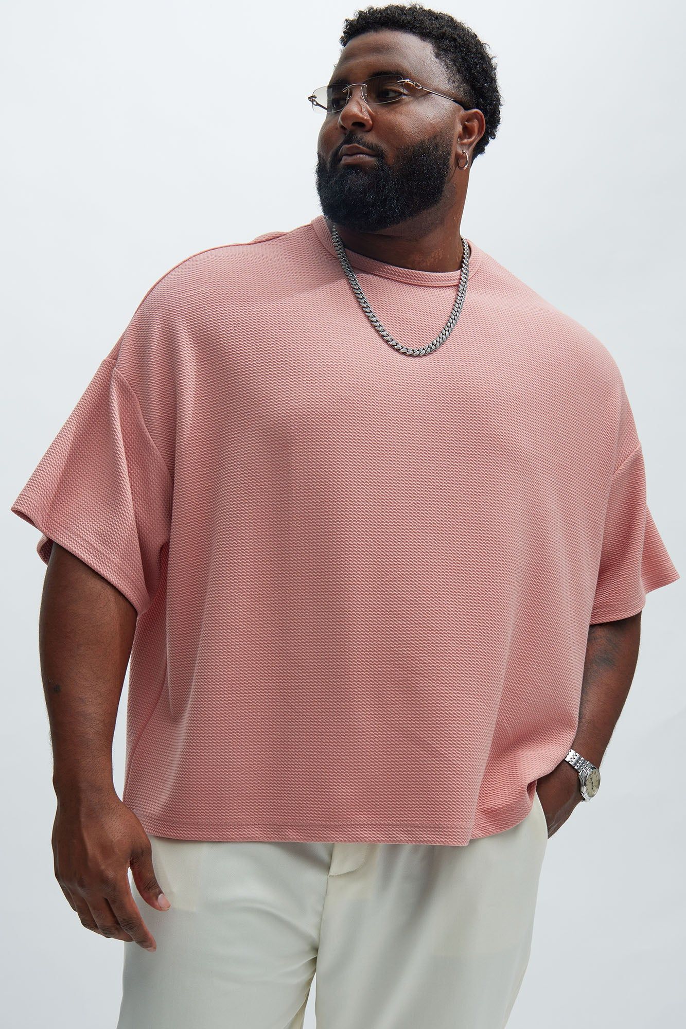 Sorini Textured Boxy Short Sleeve Tee - Mauve sold by Fashion Nova product image thumbnail 5