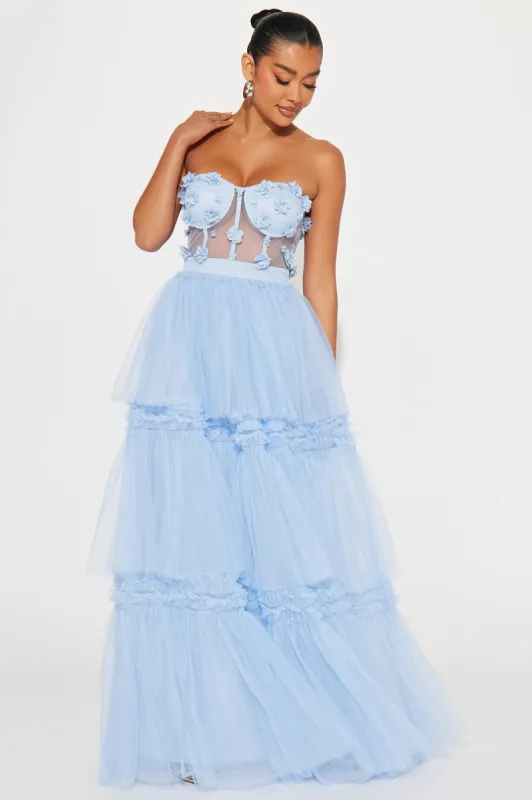 Spring Bloom Tulle Gown - Light Blue sold by Fashion Nova