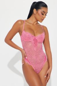 Do You Want Me Lace Teddy - Hot Pink sold by Fashion Nova