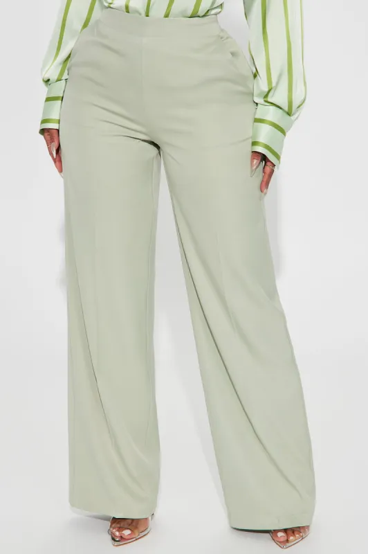 Taking It In Wide Leg Trouser - Sage sold by Fashion Nova