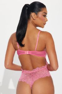 Do You Want Me Lace Teddy - Hot Pink sold by Fashion Nova