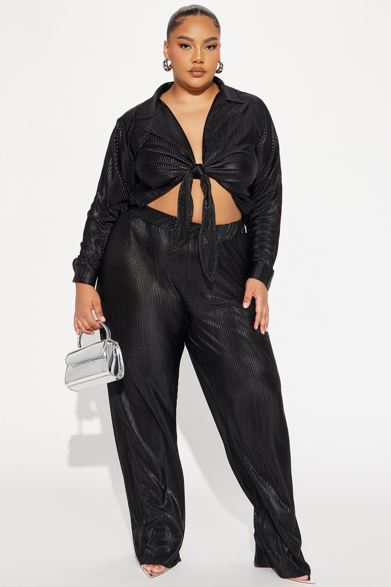 Social Season Plisse Pant Set - Black sold by Fashion Nova product image thumbnail 5