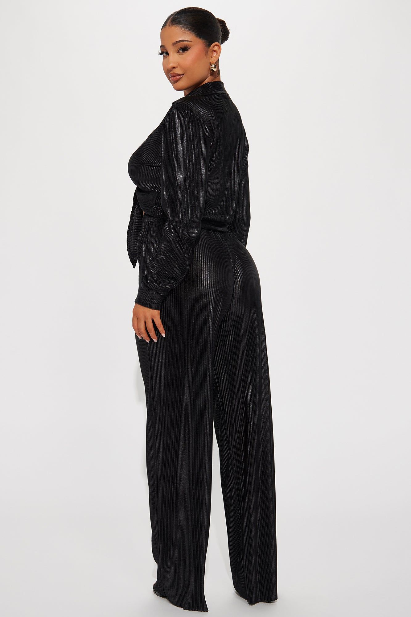Social Season Plisse Pant Set - Black sold by Fashion Nova product image thumbnail 4