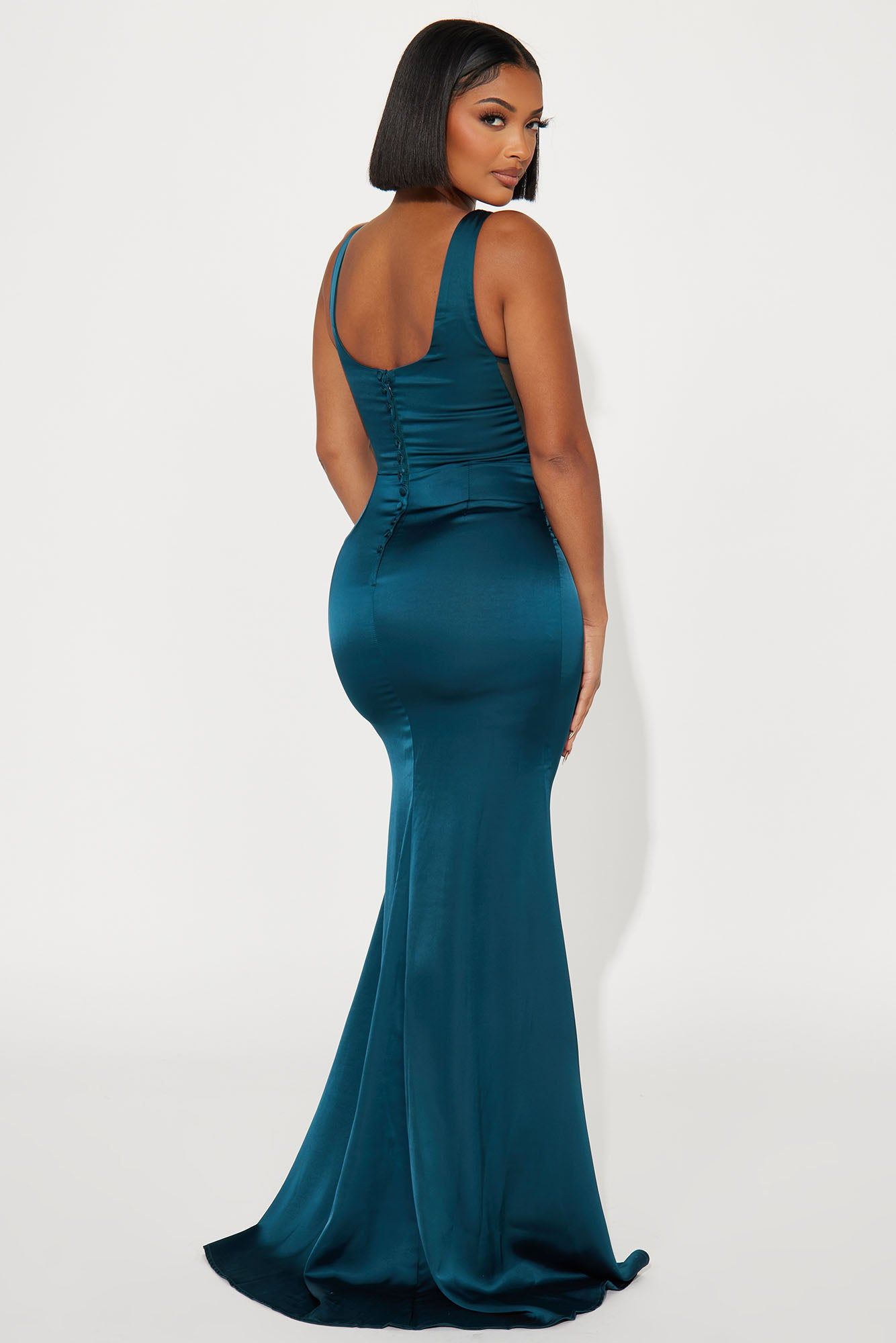 Eve Satin Gown - Emerald sold by Fashion Nova product image thumbnail 3