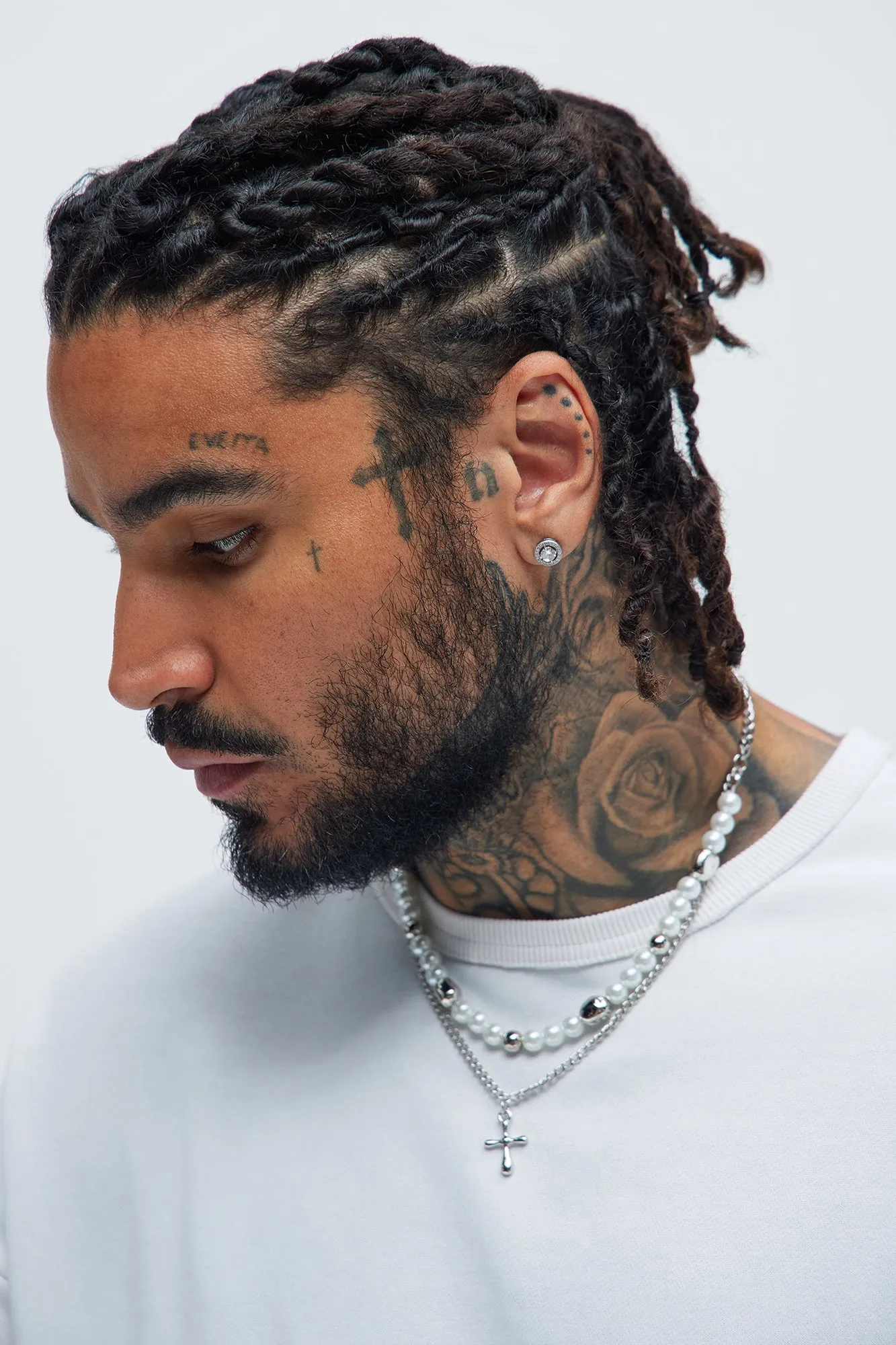 Pearl And Cross Pendant Necklace Stack - Silver sold by Fashion Nova product image thumbnail 2