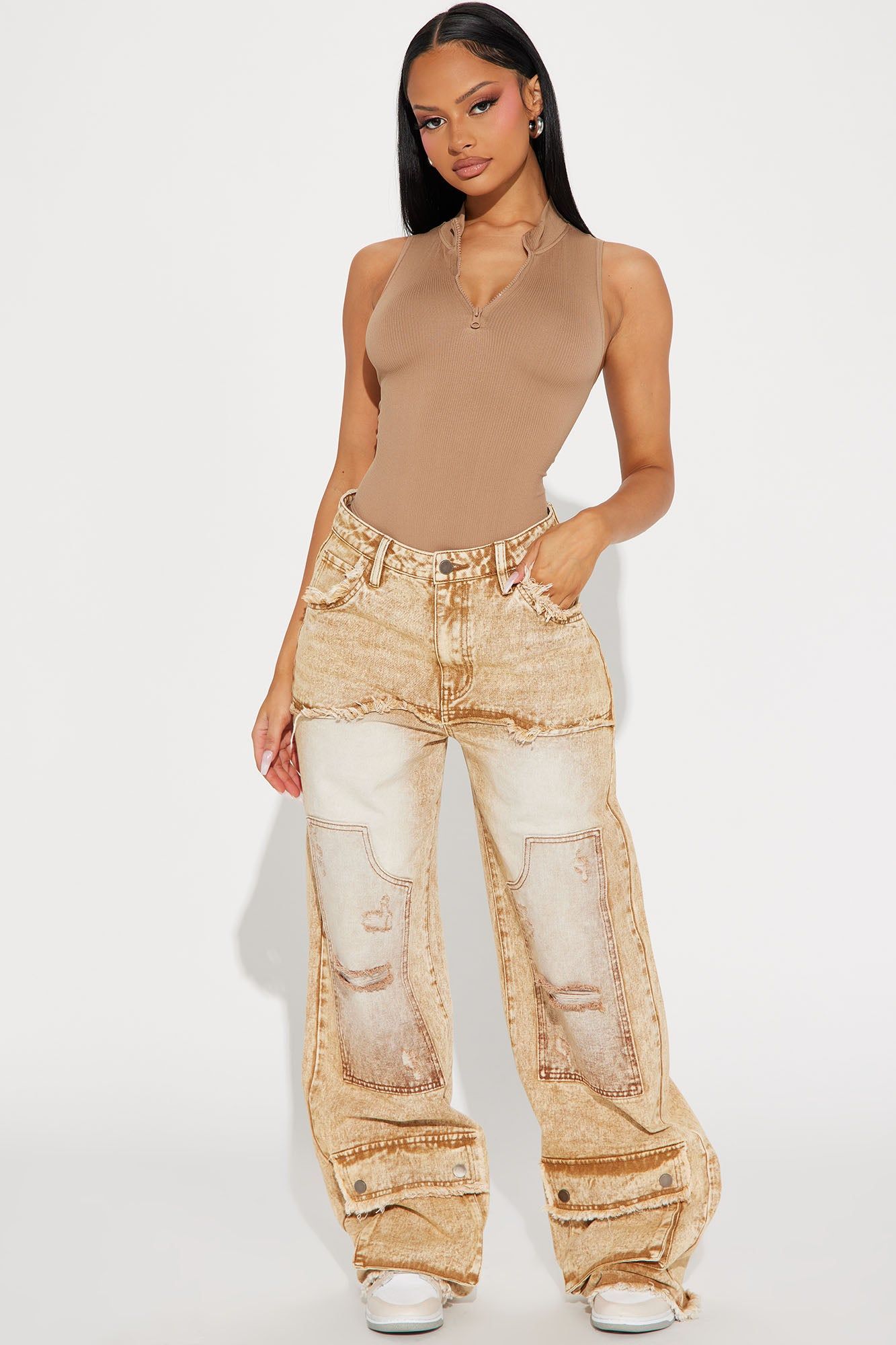 Lizette Zipper Bodysuit - Mocha sold by Fashion Nova product image thumbnail 2