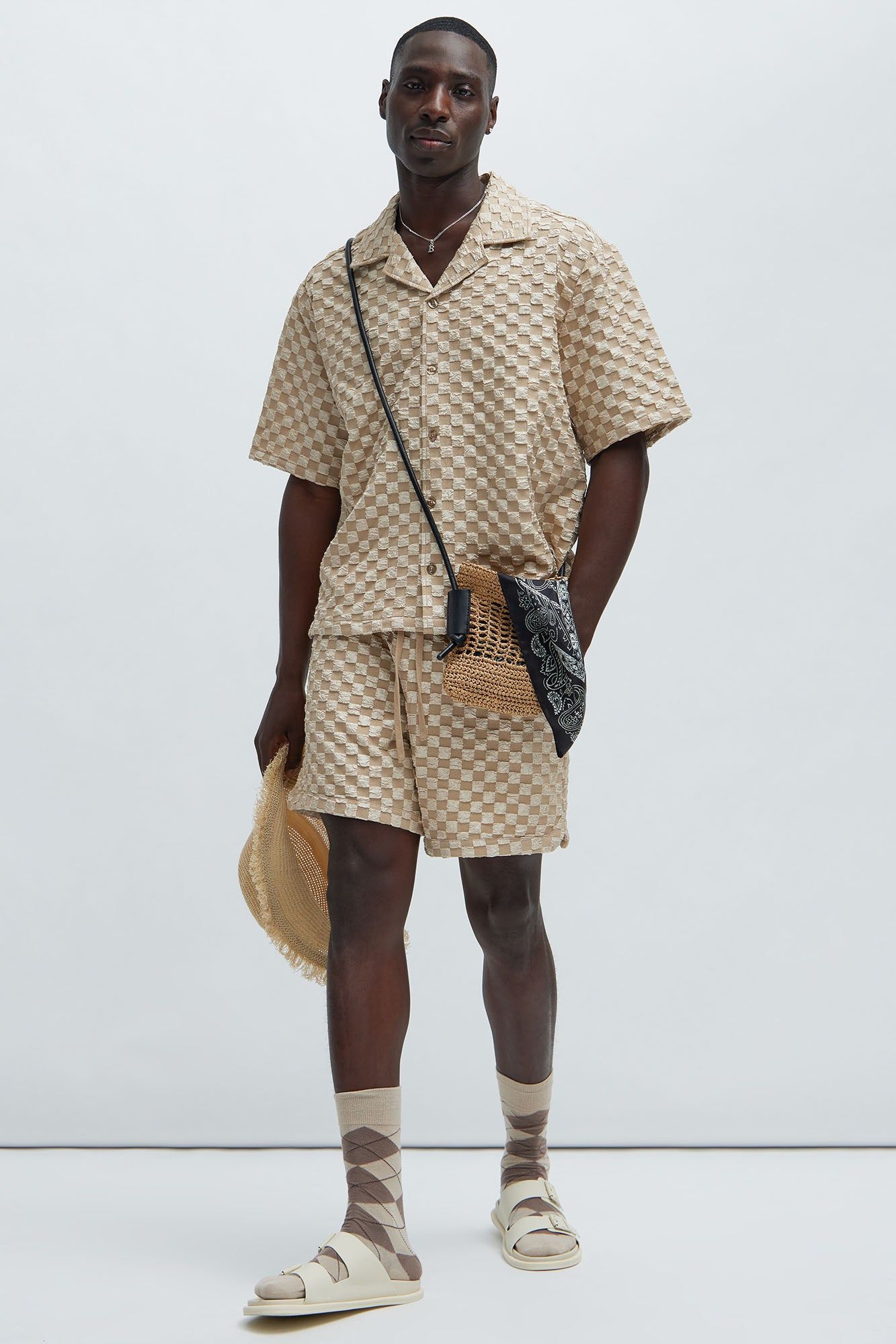 Crinkled Checkers Shirt - Tan sold by Fashion Nova product image thumbnail 2