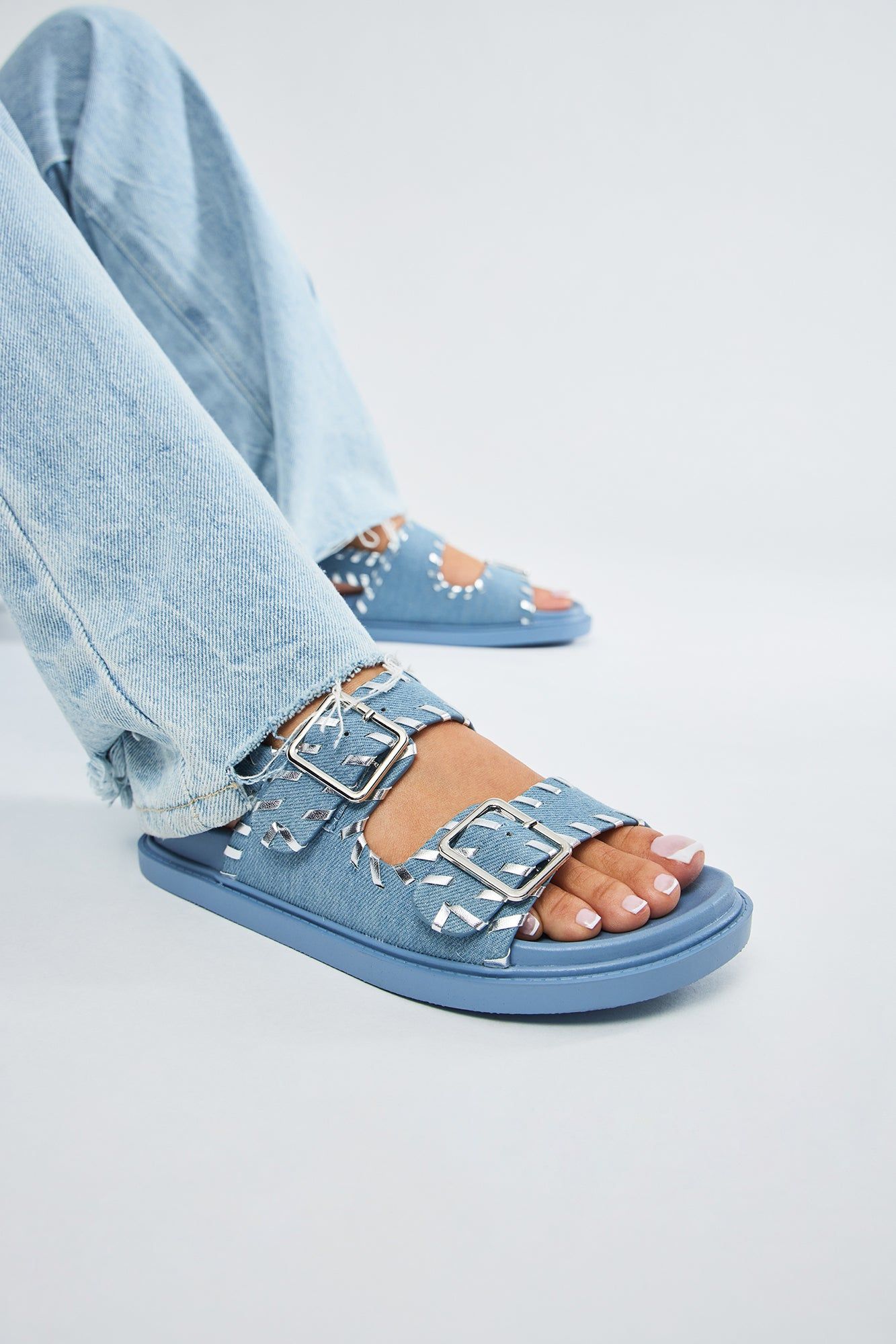 Kiya Flat Sandals - Denim sold by Fashion Nova product image thumbnail 2