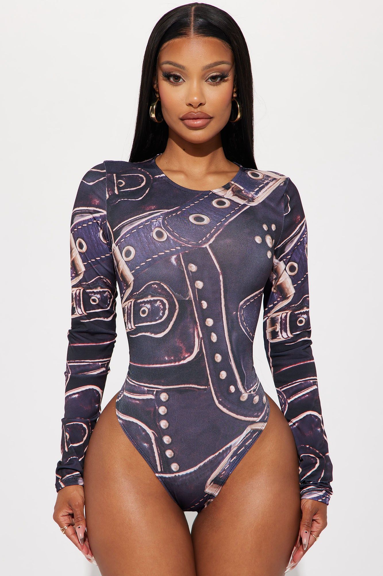 Tied Up Long Sleeve Bodysuit - Black sold by Fashion Nova