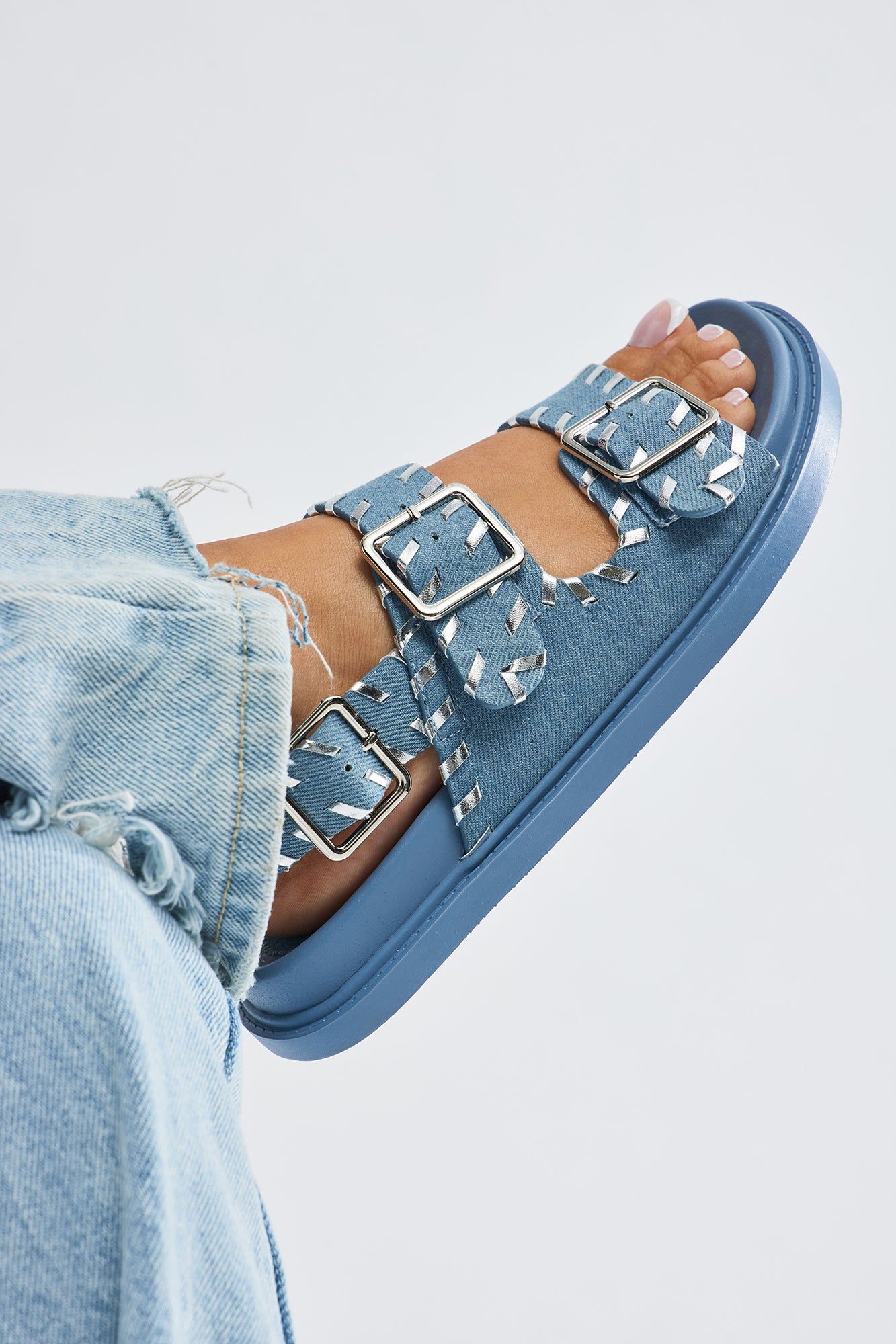 Kiya Flat Sandals - Denim sold by Fashion Nova product image thumbnail 3