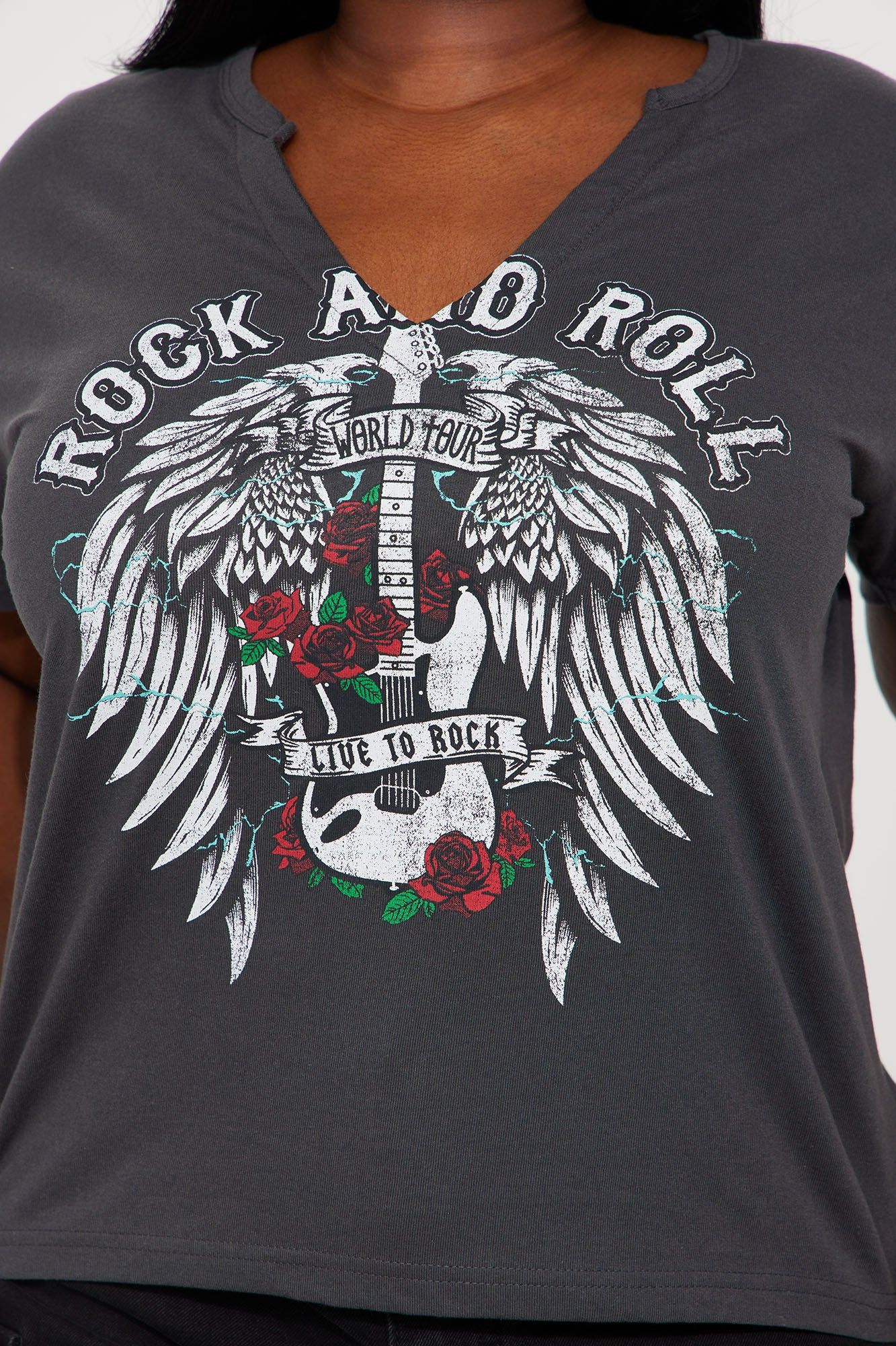 Live To Rock Graphic Tshirt - Charcoal sold by Fashion Nova product image thumbnail 7