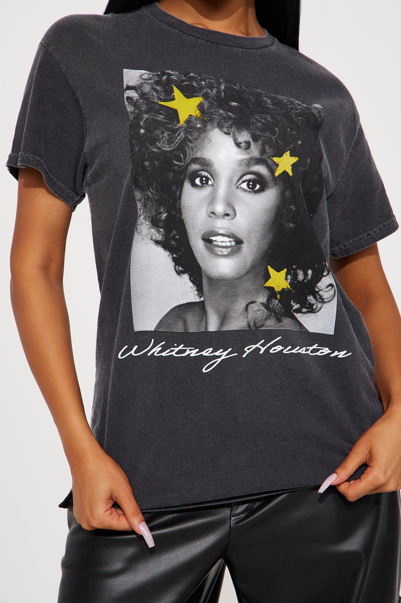 Whitney Houston Washed Tee - Black Wash sold by Fashion Nova product image thumbnail 3