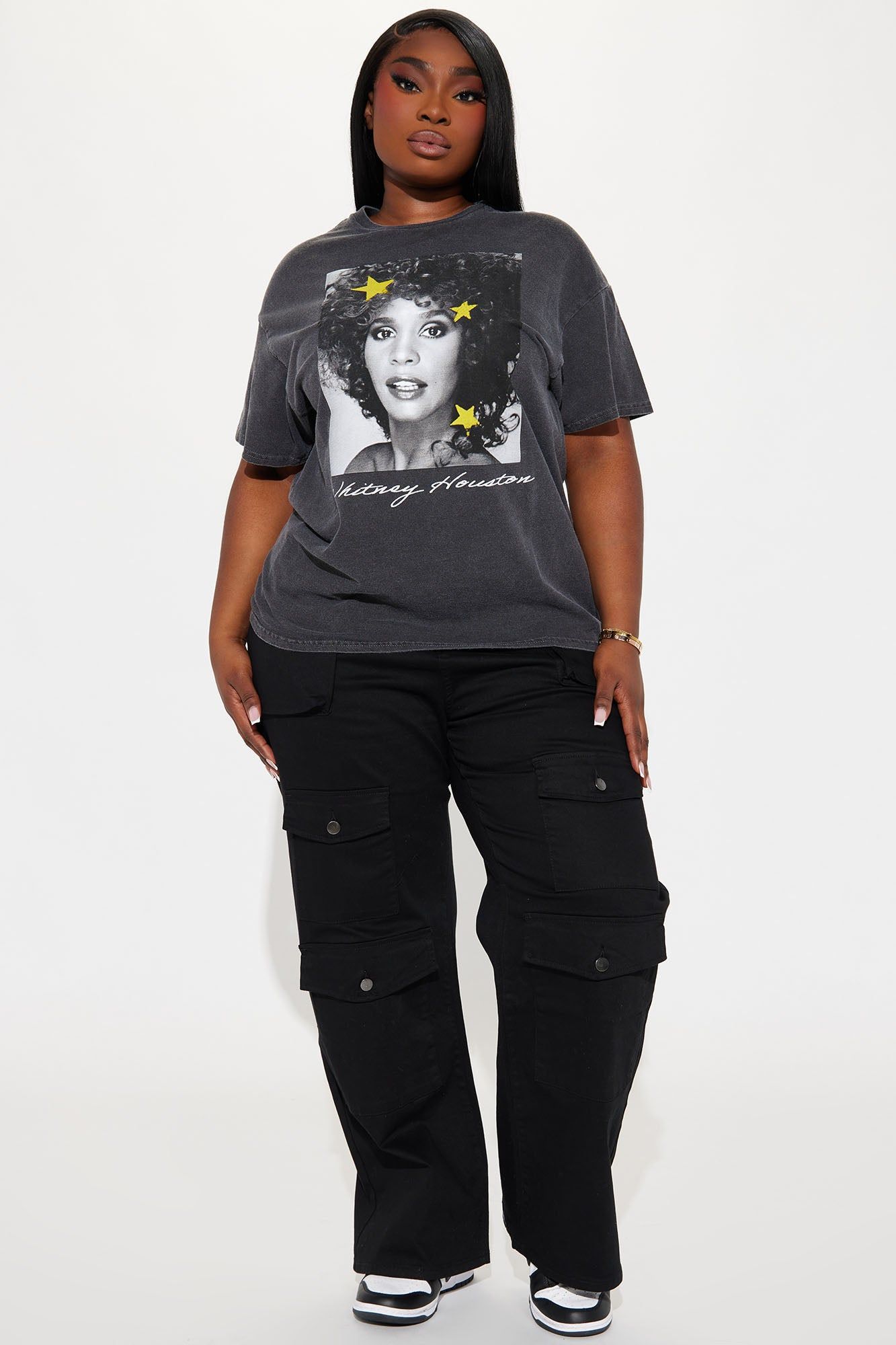 Whitney Houston Washed Tee - Black Wash sold by Fashion Nova product image thumbnail 5