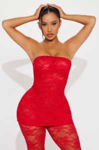 Look Out For Me Lace Jumpsuit - Red sold by Fashion Nova