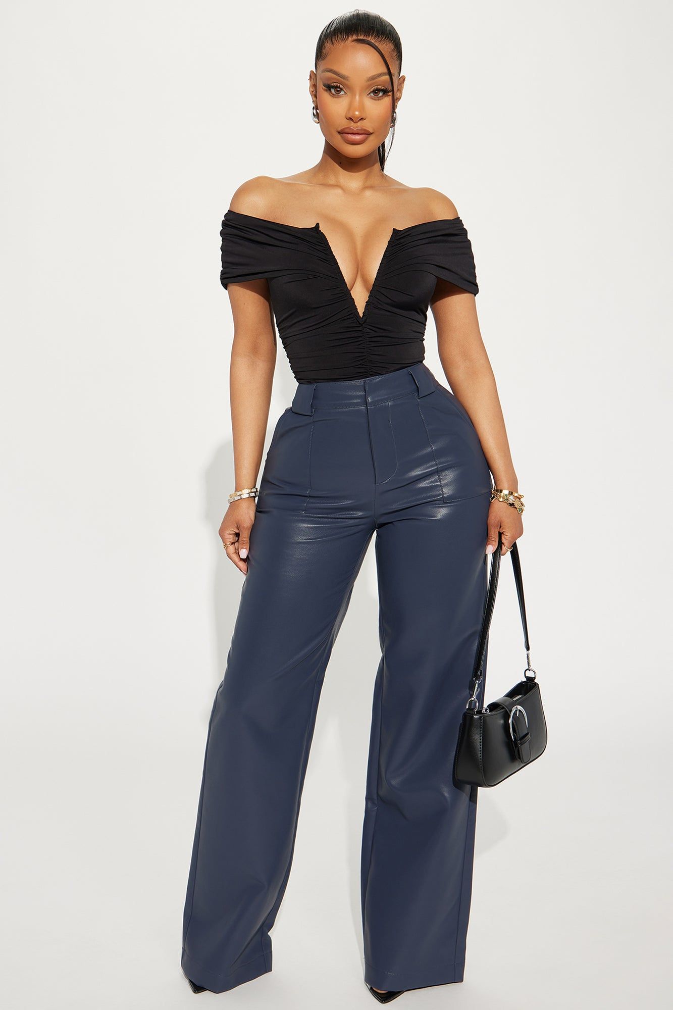 What You Wanted Ruched Bodysuit - Black sold by Fashion Nova product image thumbnail 2