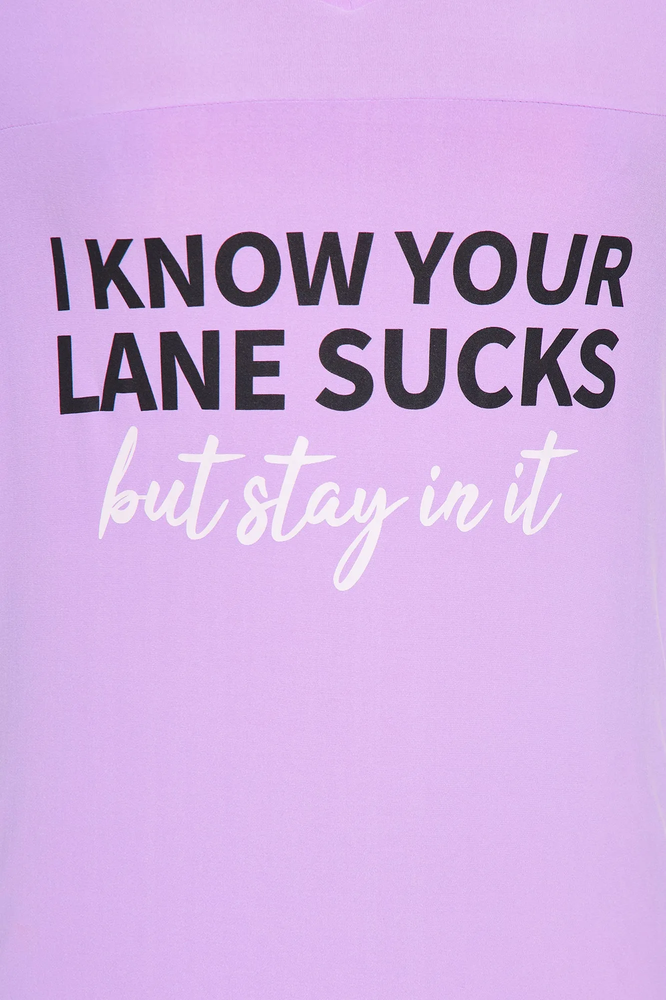 Stay In Your Lane PJ Sleep Shirt - Purple/combo sold by Fashion Nova product image thumbnail 2