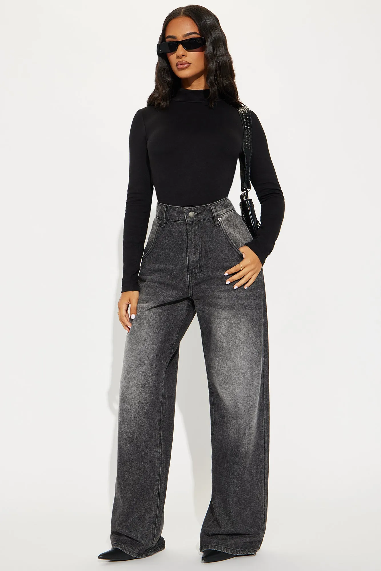 Sabrina Mock Neck Long Sleeve Top - Black sold by Fashion Nova product image thumbnail 2
