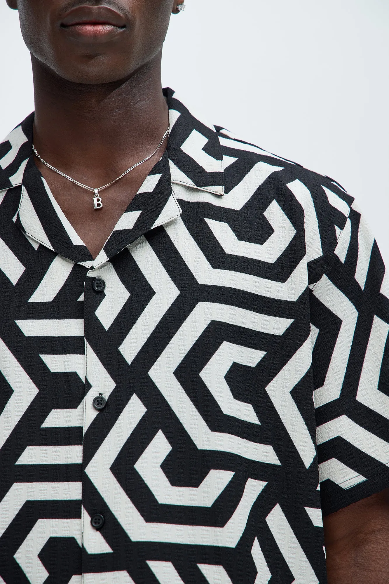 Overlapping Shirt - Off White/combo sold by Fashion Nova product image thumbnail 3