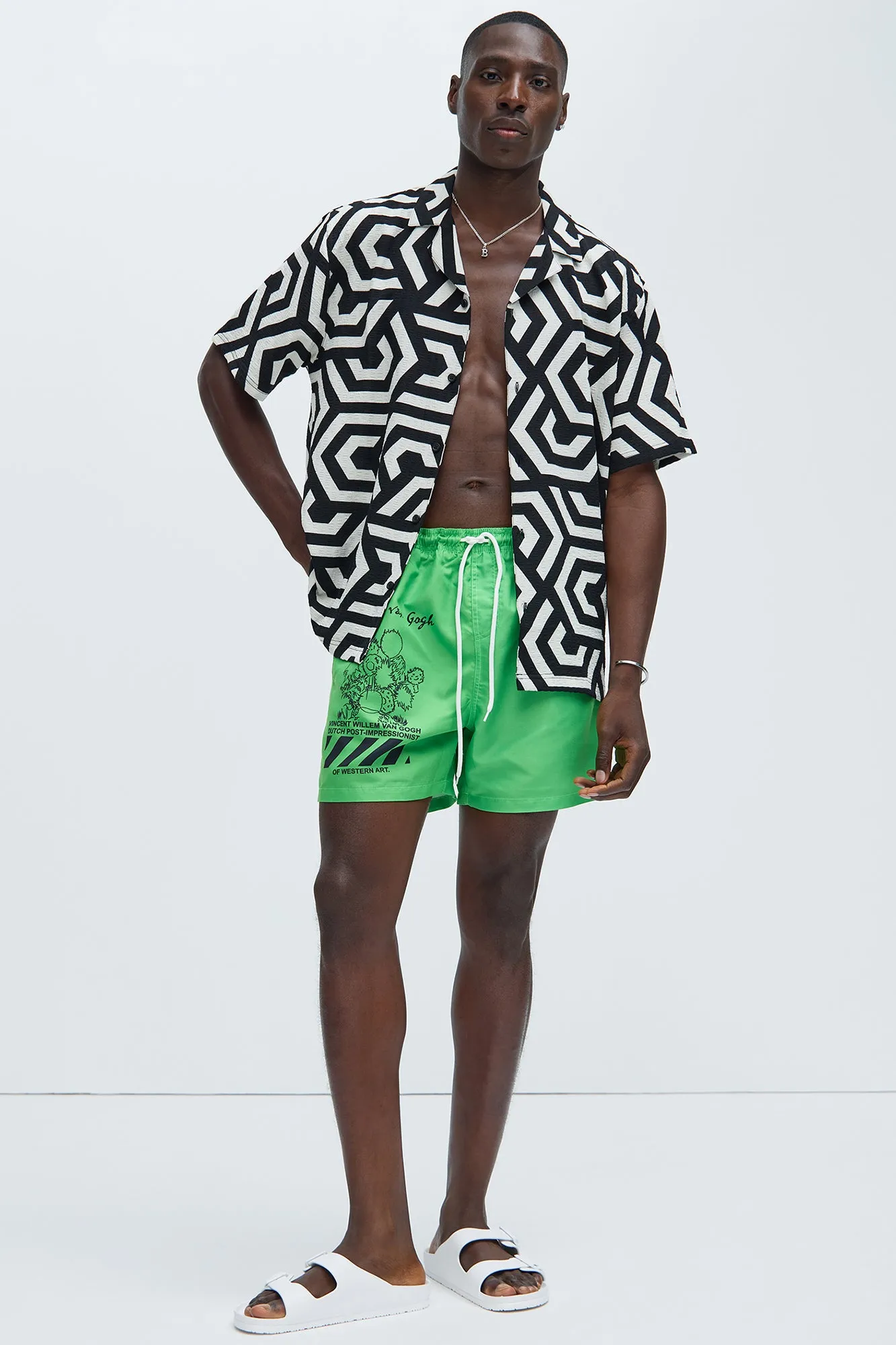 Overlapping Shirt - Off White/combo sold by Fashion Nova product image thumbnail 2