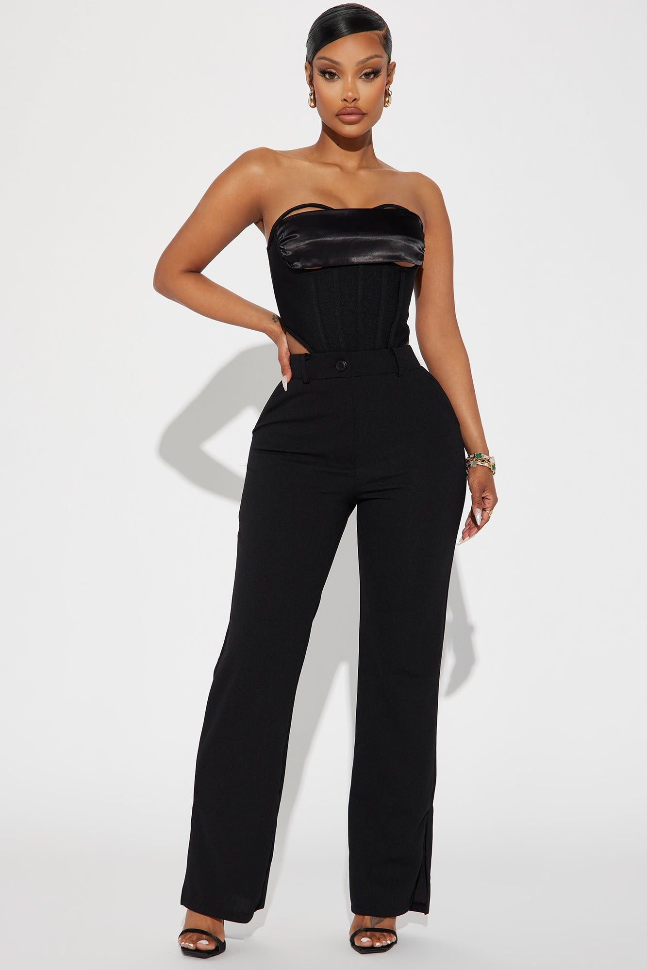 Presley Flare Leg Trouser - Black sold by Fashion Nova