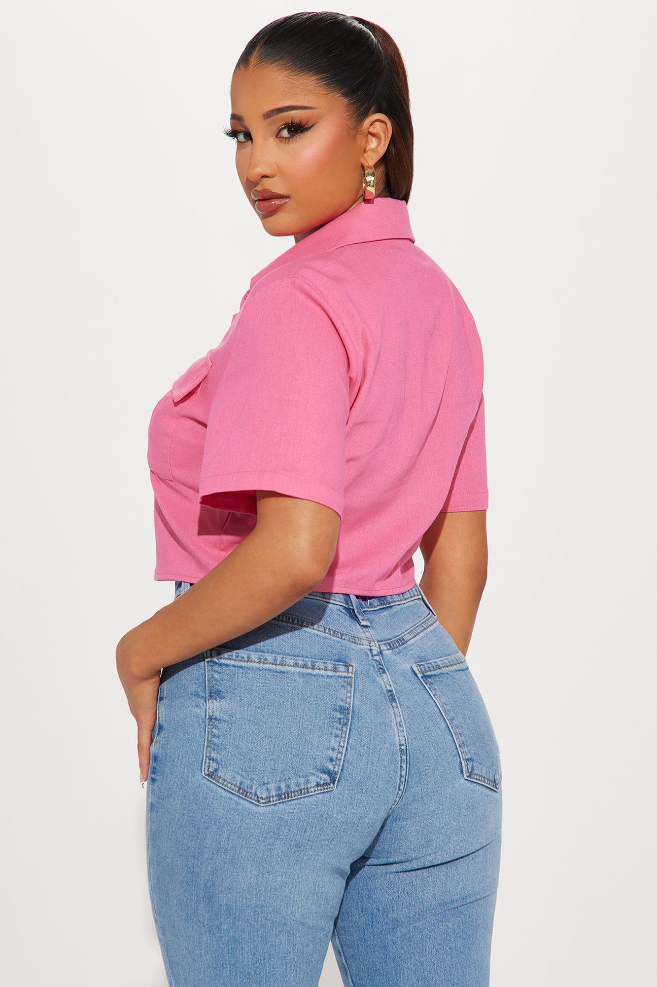 Allegra Linen Shirt - Pink sold by Fashion Nova product image thumbnail 3