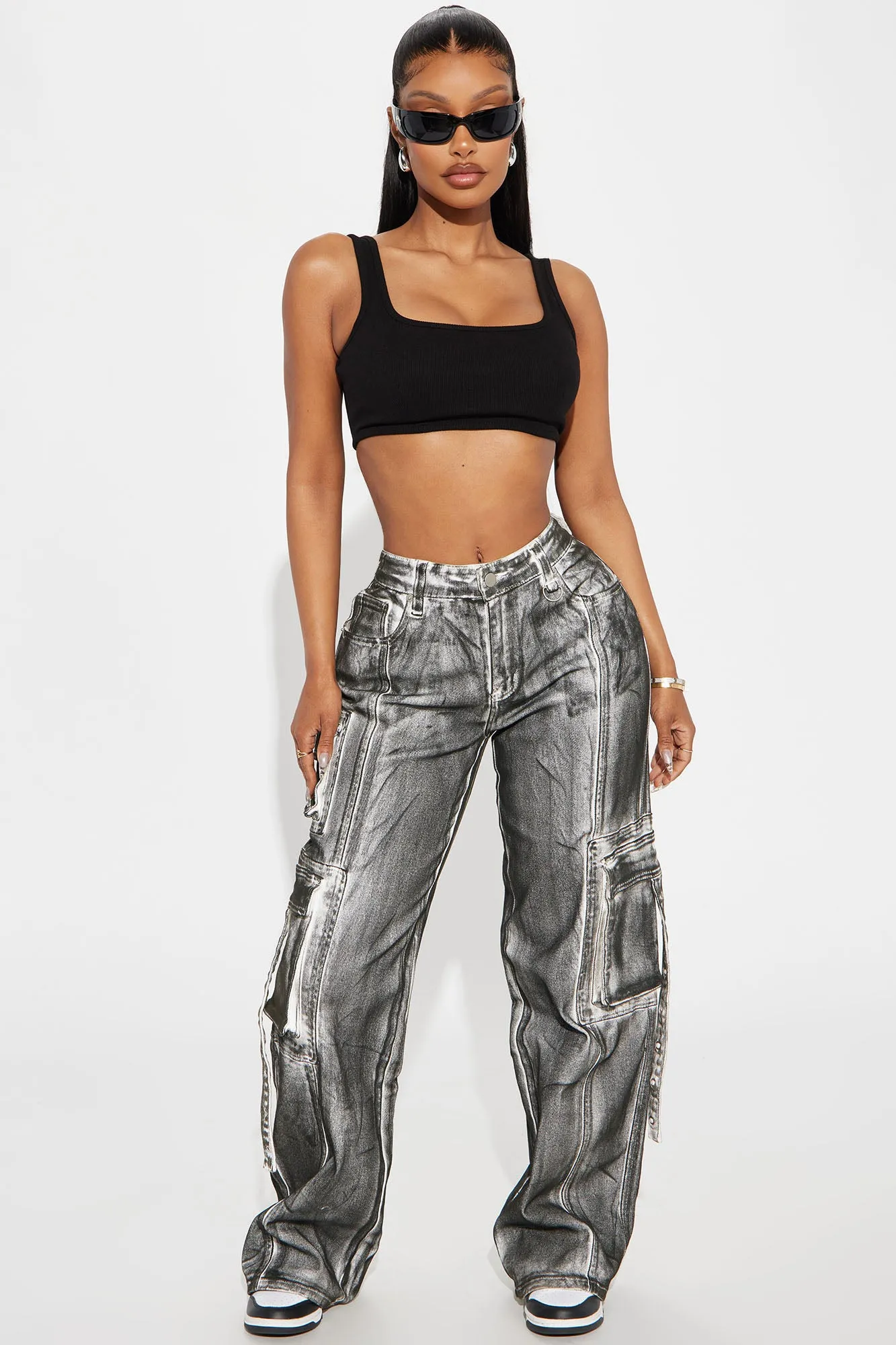All A Blur Mineral Wash Cargo Pant - Black sold by Fashion Nova