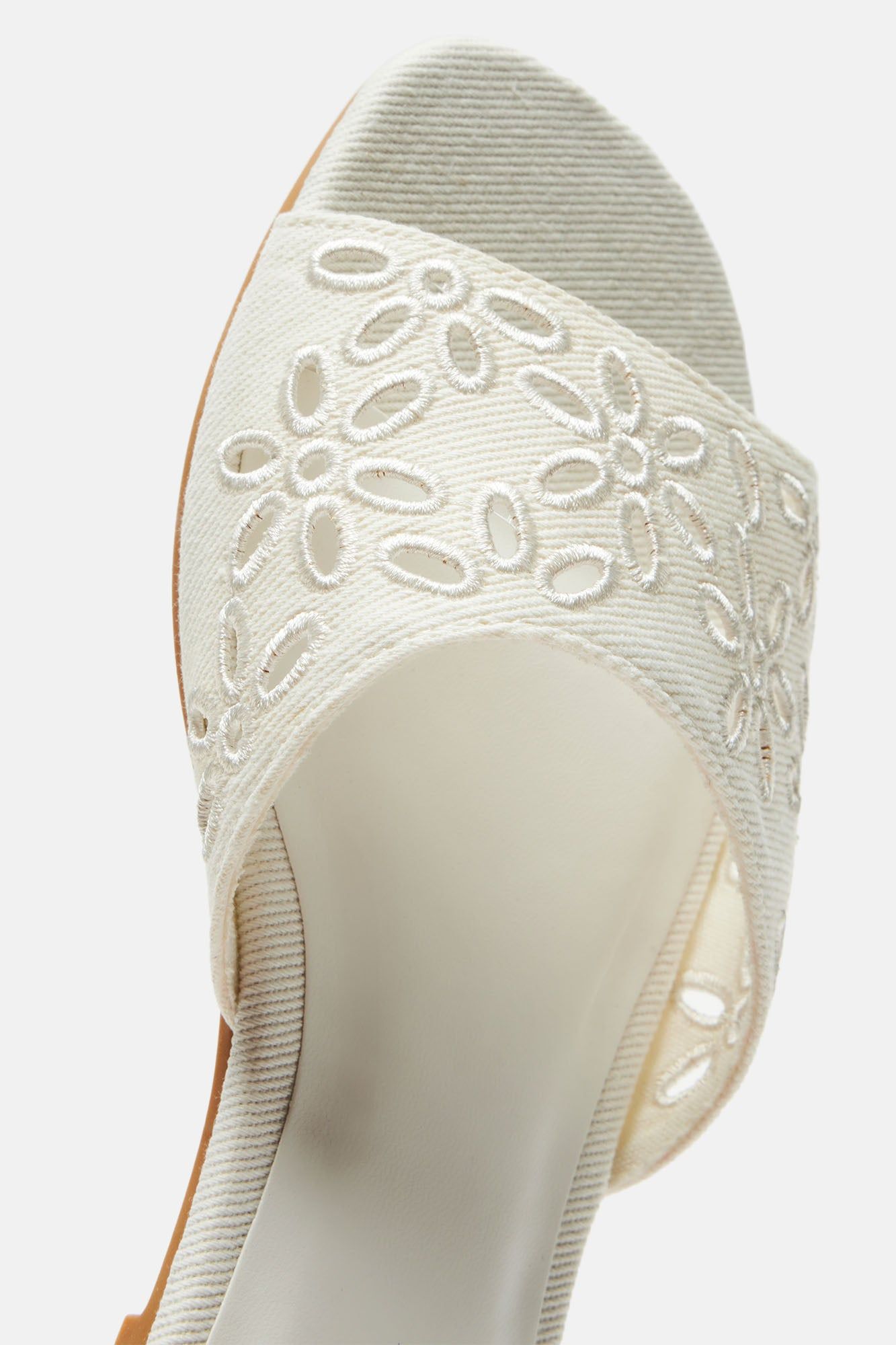 Switch Up Denim Flat Sandals - White sold by Fashion Nova product image thumbnail 4