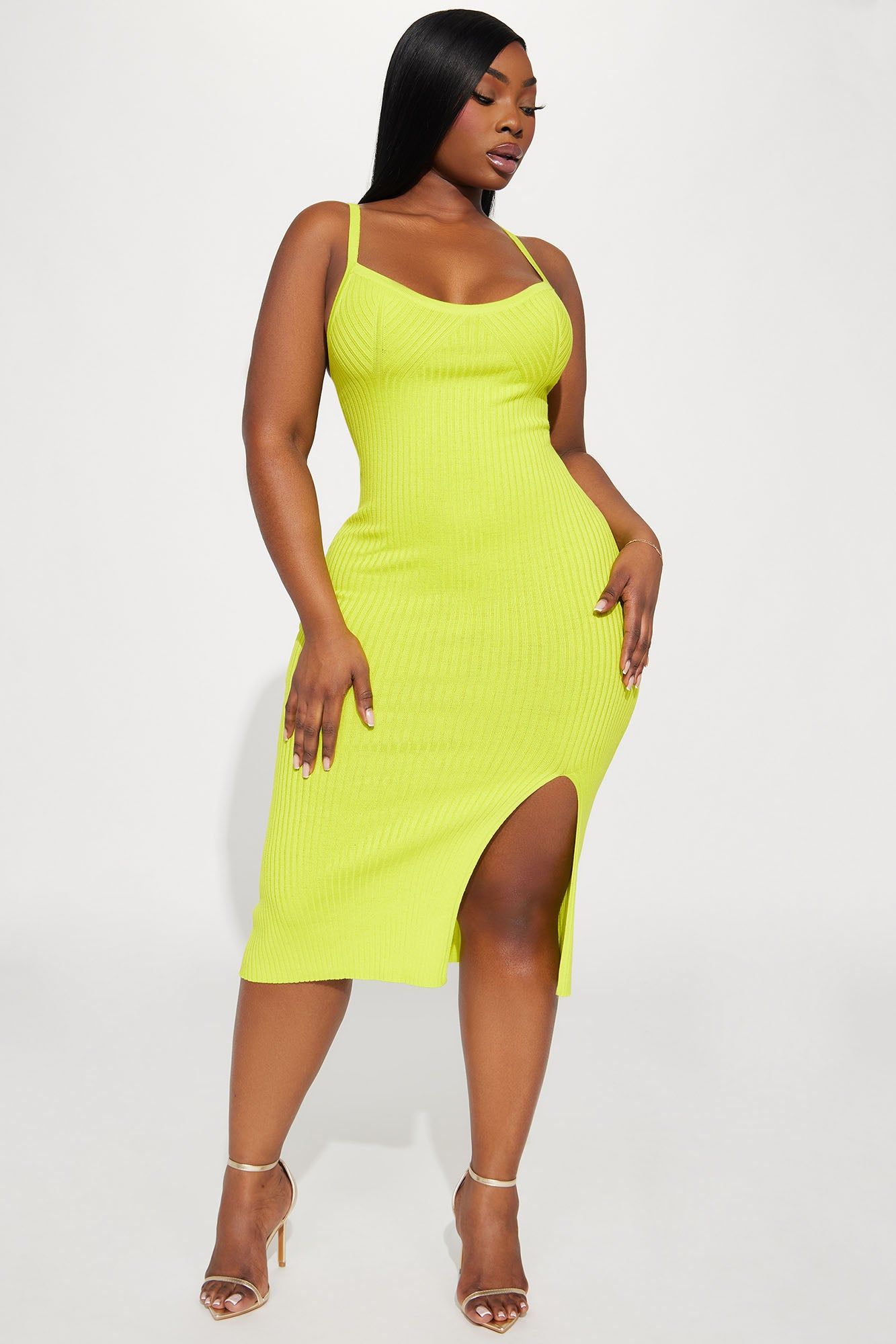 Lana Midi Dress - Chartreuse sold by Fashion Nova product image thumbnail 4