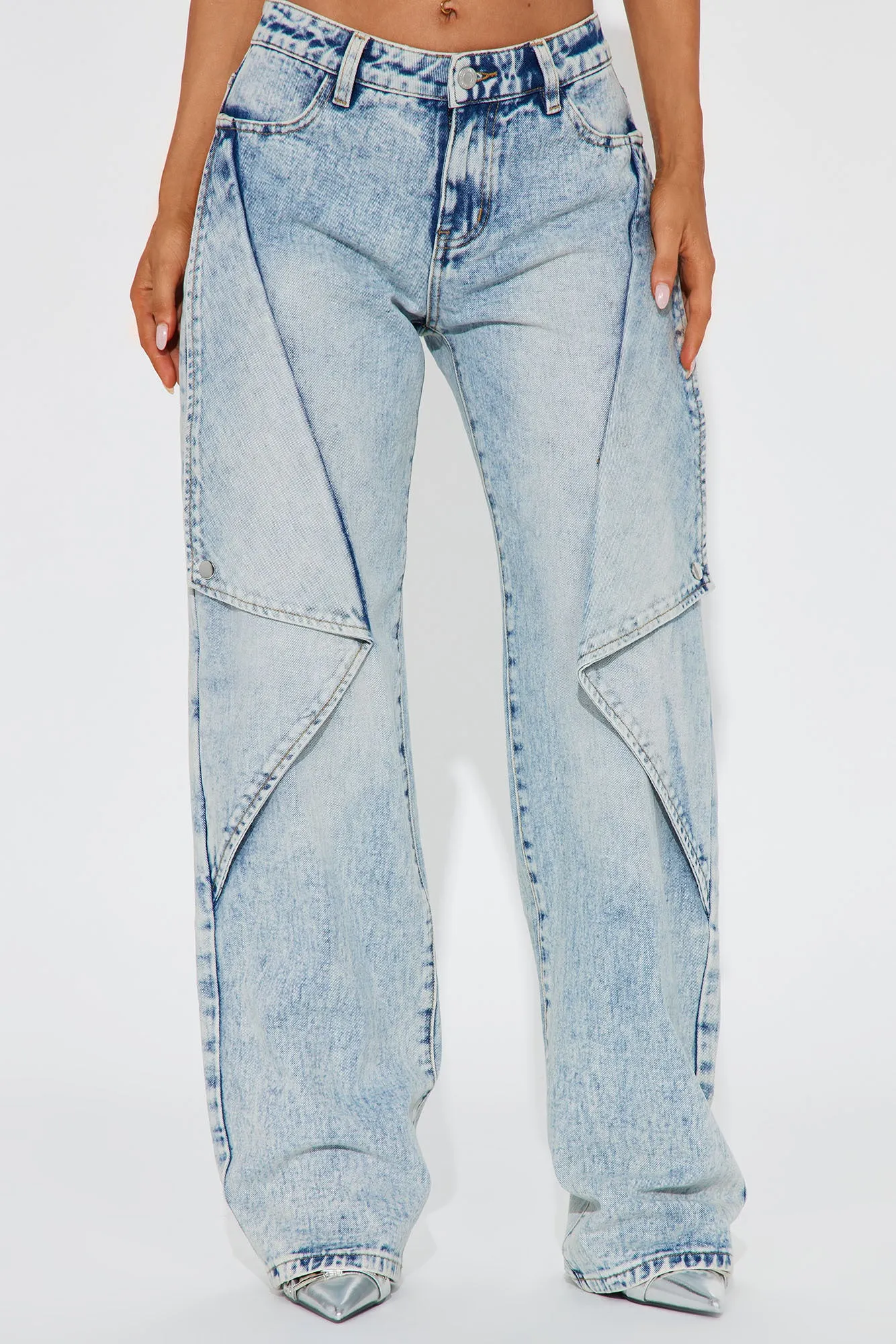In An Instant Acid Wash Straight Leg Jeans - Light Wash sold by Fashion Nova product image thumbnail 2
