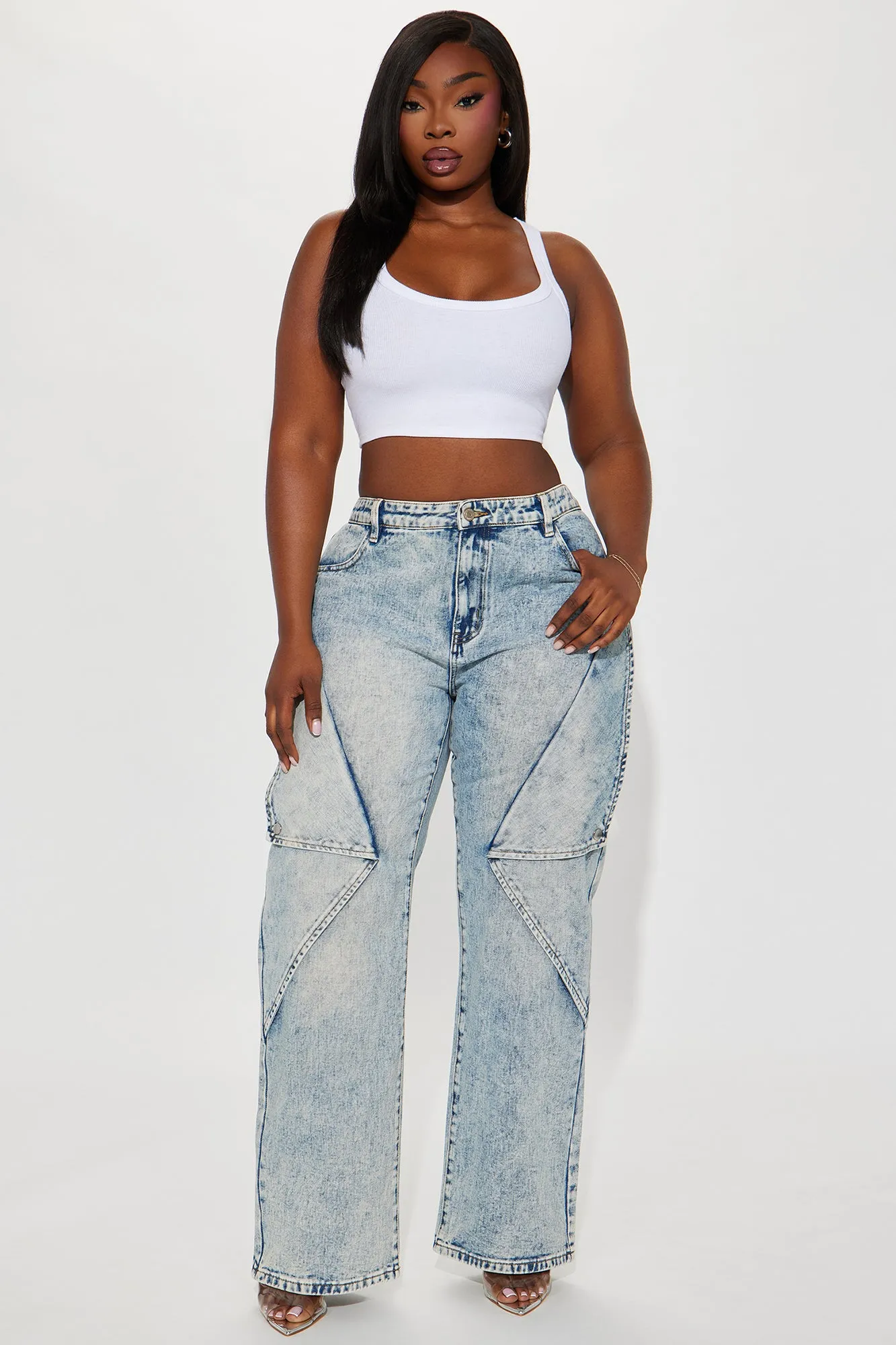 In An Instant Acid Wash Straight Leg Jeans - Light Wash sold by Fashion Nova product image thumbnail 5