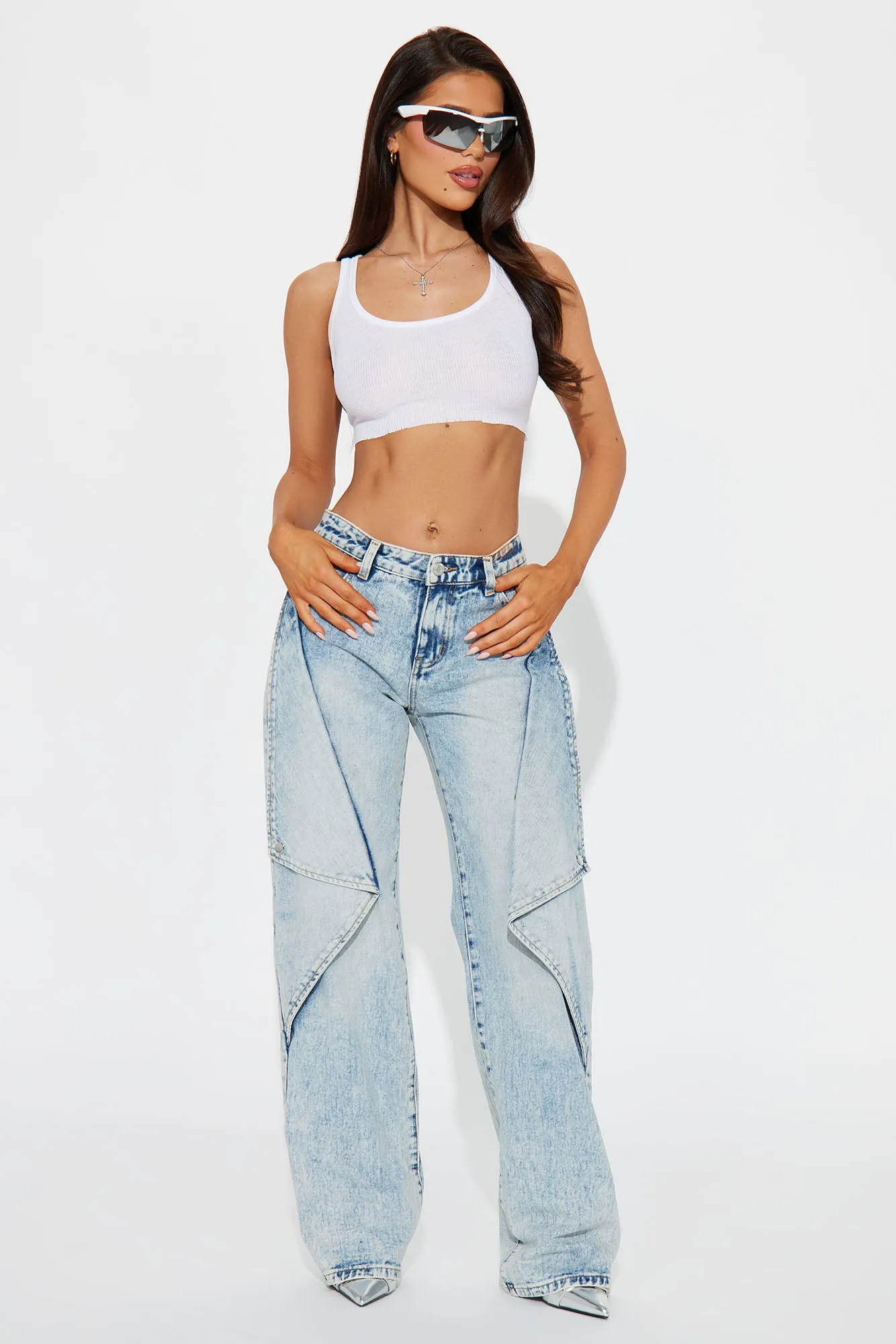 In An Instant Acid Wash Straight Leg Jeans - Light Wash sold by Fashion Nova