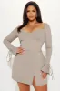 Emilia Long Sleeve Mini Dress - Taupe sold by Fashion Nova
