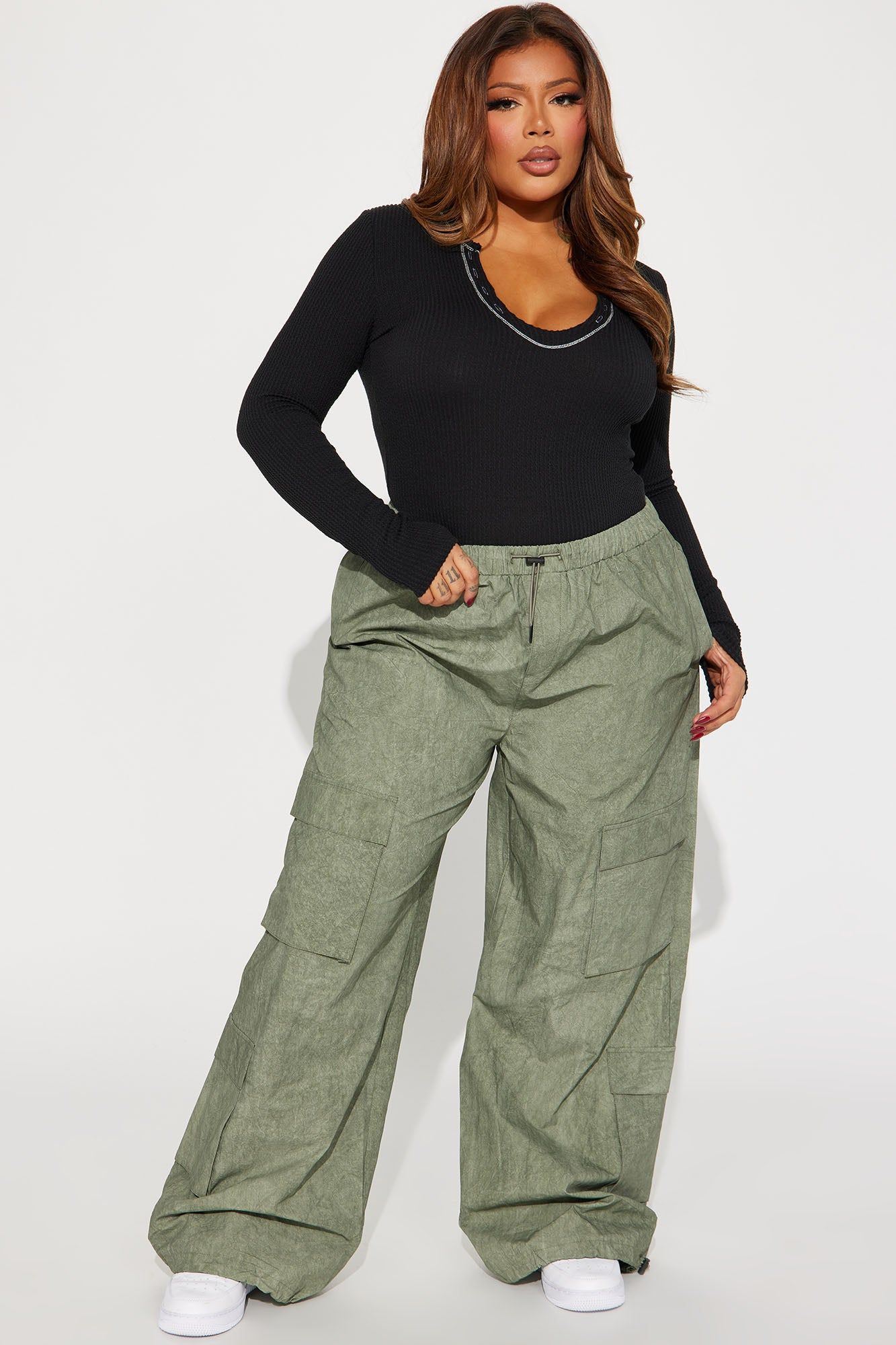 Better Not Mineral Wash Cargo Pant - Sage sold by Fashion Nova product image thumbnail 4