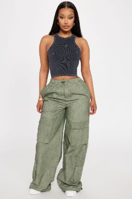 Better Not Mineral Wash Cargo Pant - Sage sold by Fashion Nova