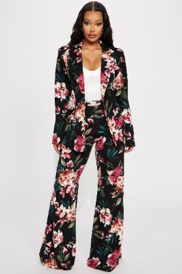 Mimi Floral Pant Set - Black/combo made by Fashion Nova