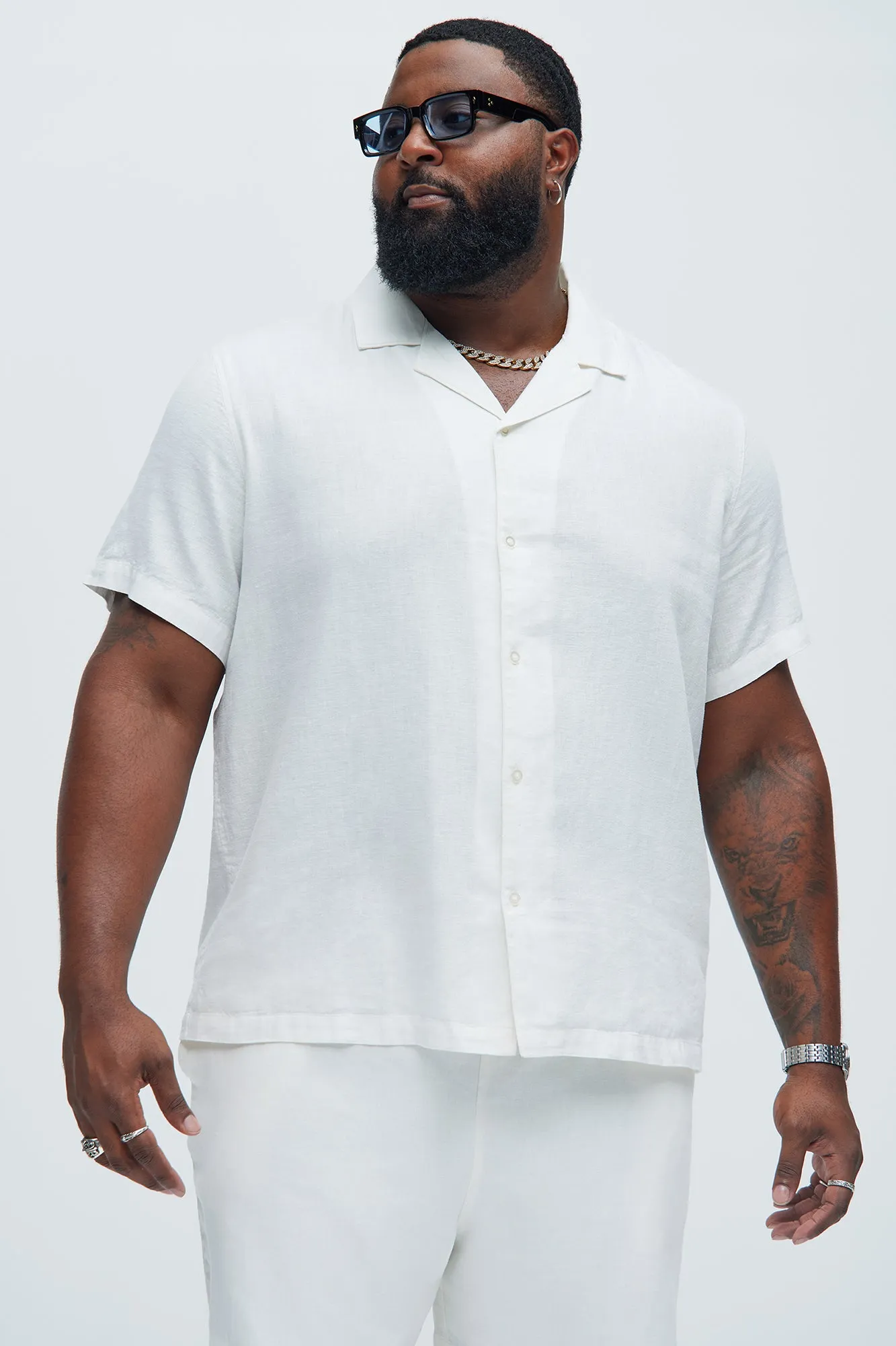 Bahamas Linen Shirt - White sold by Fashion Nova product image thumbnail 4