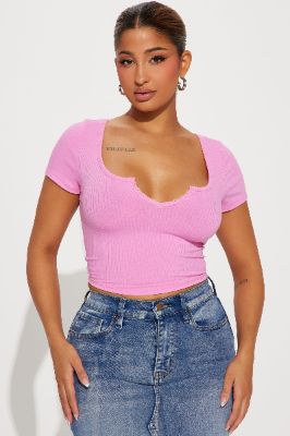 Sheyenne Ribbed Top - Pink sold by Fashion Nova
