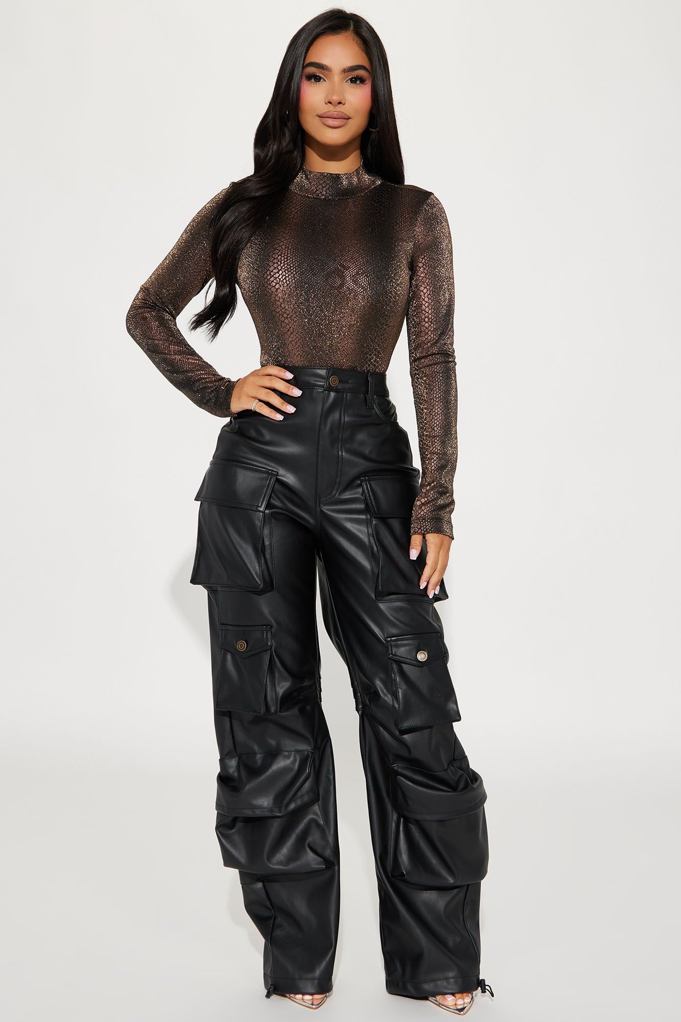 Jada Shimmer Bodysuit - Brown/combo sold by Fashion Nova product image thumbnail 2