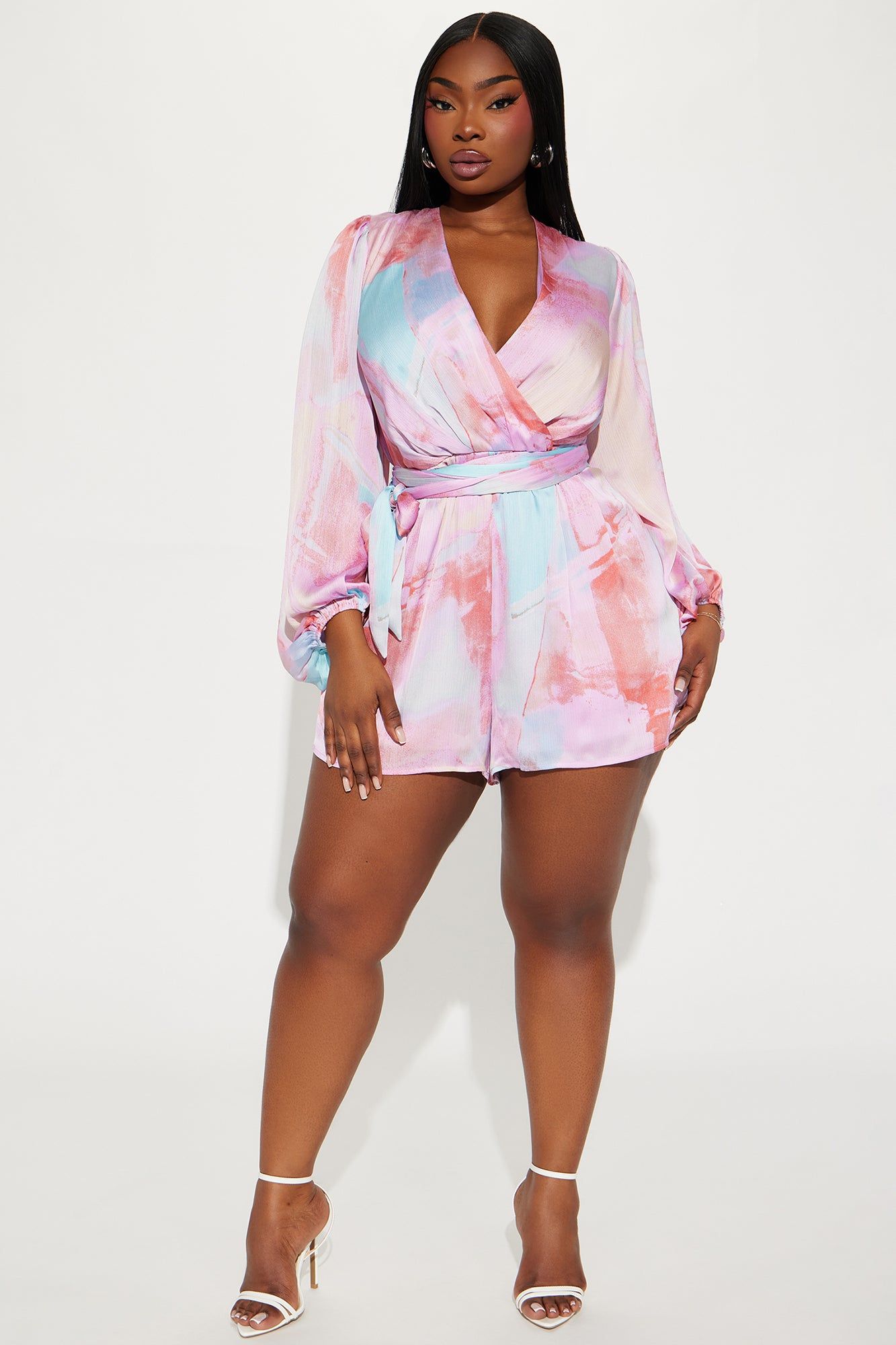 Spring Desires Satin Romper - Pink/combo sold by Fashion Nova product image thumbnail 4