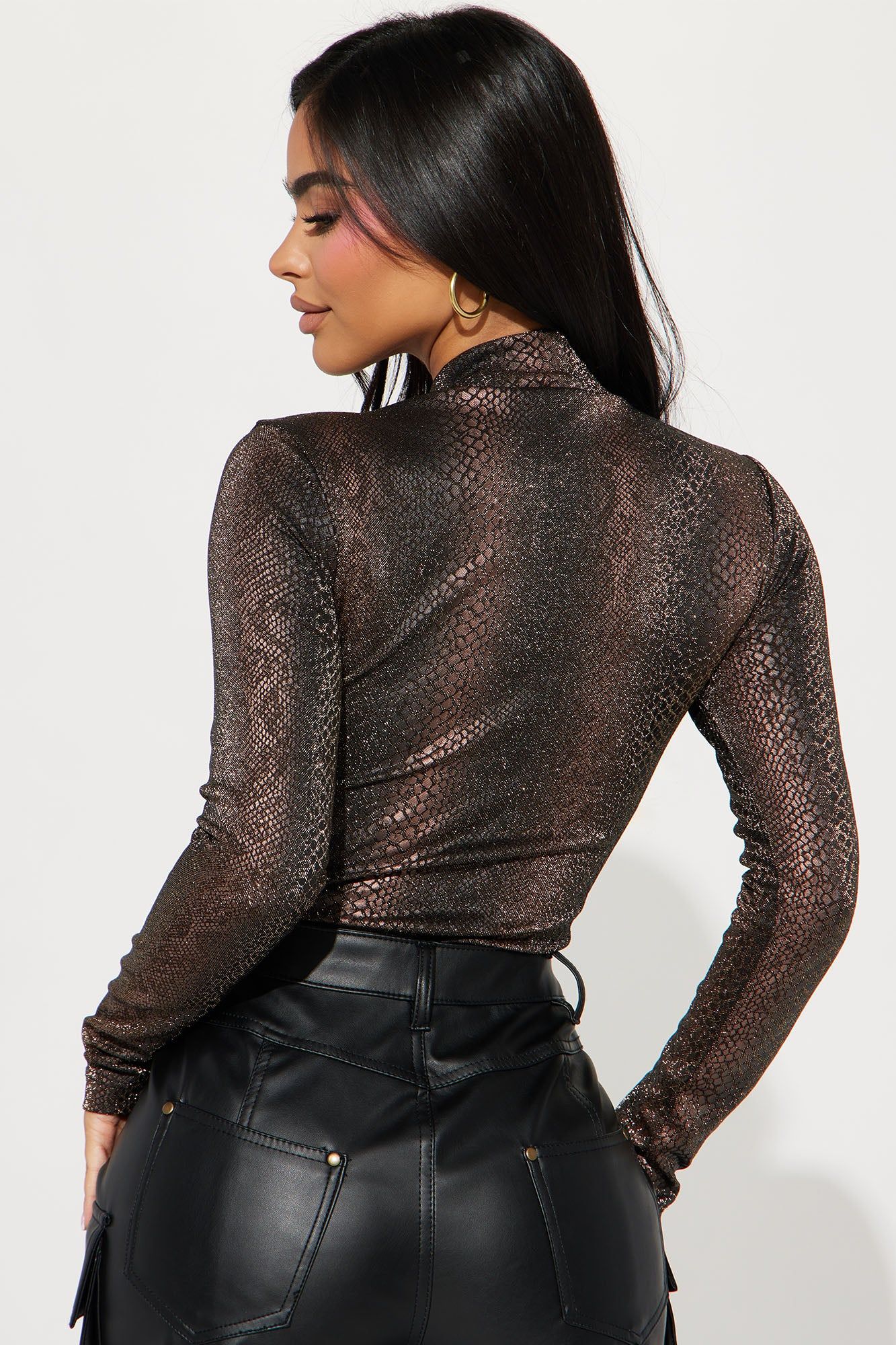 Jada Shimmer Bodysuit - Brown/combo sold by Fashion Nova product image thumbnail 4