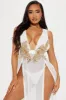 Valencia Mesh Applique Swim Cover Up Dress - White sold by Fashion Nova