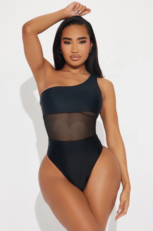 Summer In The City Mesh 1 Piece Swimsuit - Black sold by Fashion Nova