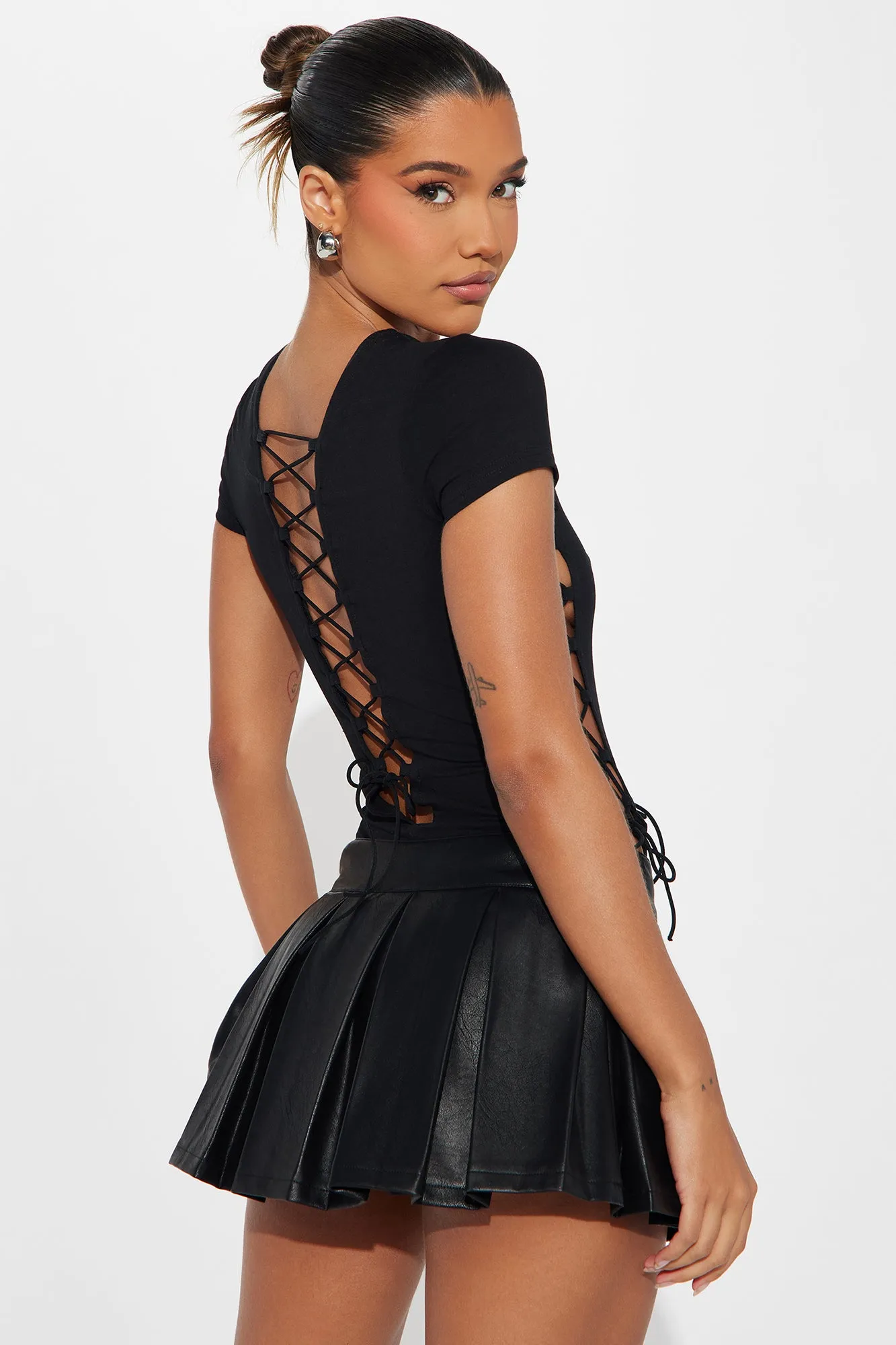 Tied To You Lace Up Bodysuit - Black sold by Fashion Nova product image thumbnail 3